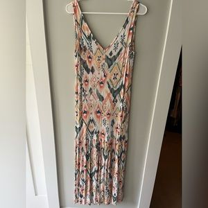 Lovestitch Multicolored Aztec Pattern Maxi Dress, Size Small